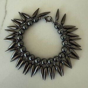 Hematite healing crystals Spike Bracelet women’s 7 inch